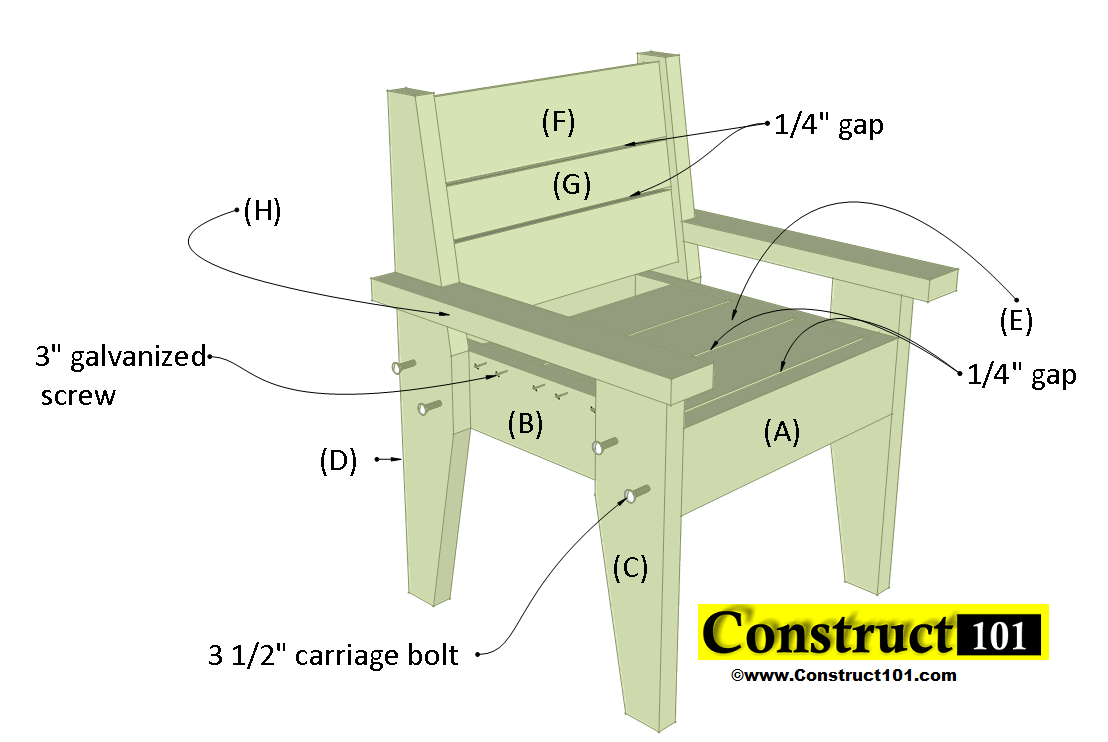 Outdoor Chair Plans Easy To Build Free Pdf Construct101