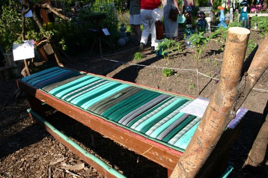 old garden hose bench project