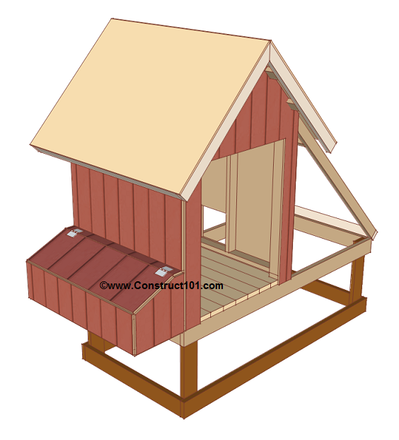 chicken coop plans design 1 roof deck